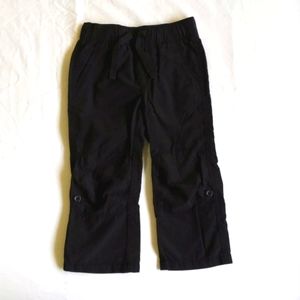 old navy basic black straight leg roll-tab casual pants 2T toddler unisex